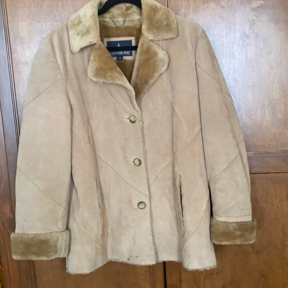 Vintage London Fog Coat Tan Faux Fur Lined